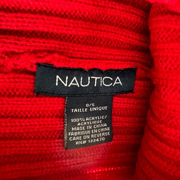 Nautica Women's One Size Red Cable Knit Beanie, Winter Cuffed Cup Hat NW - Picture 9 of 13
